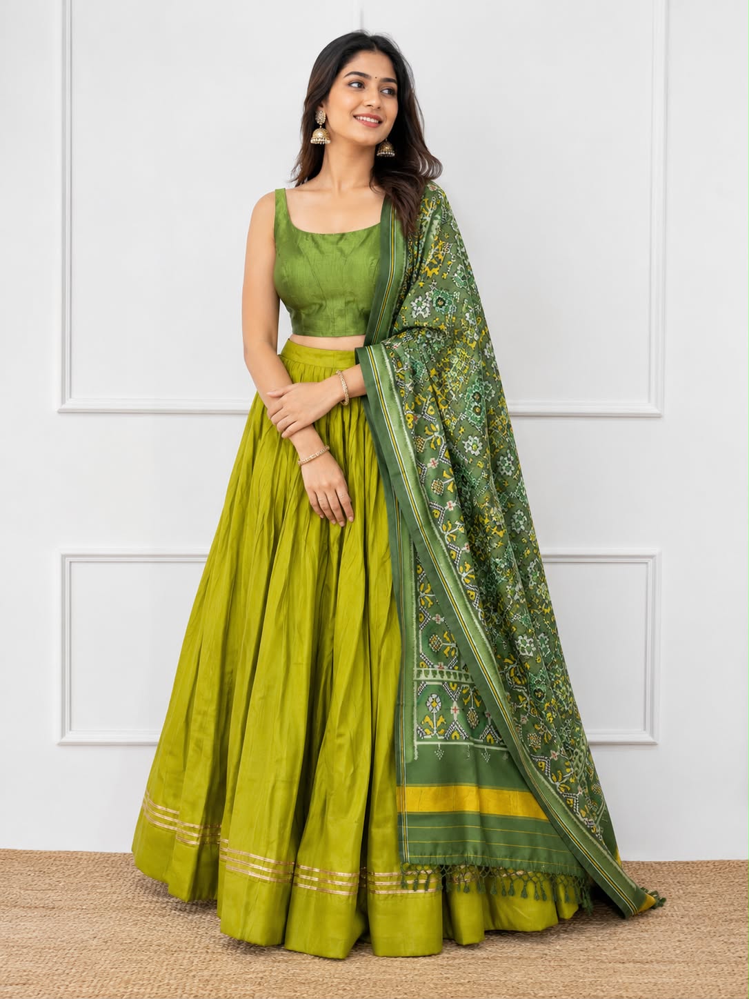 Roman silk lehenga | Bollywood style blouse