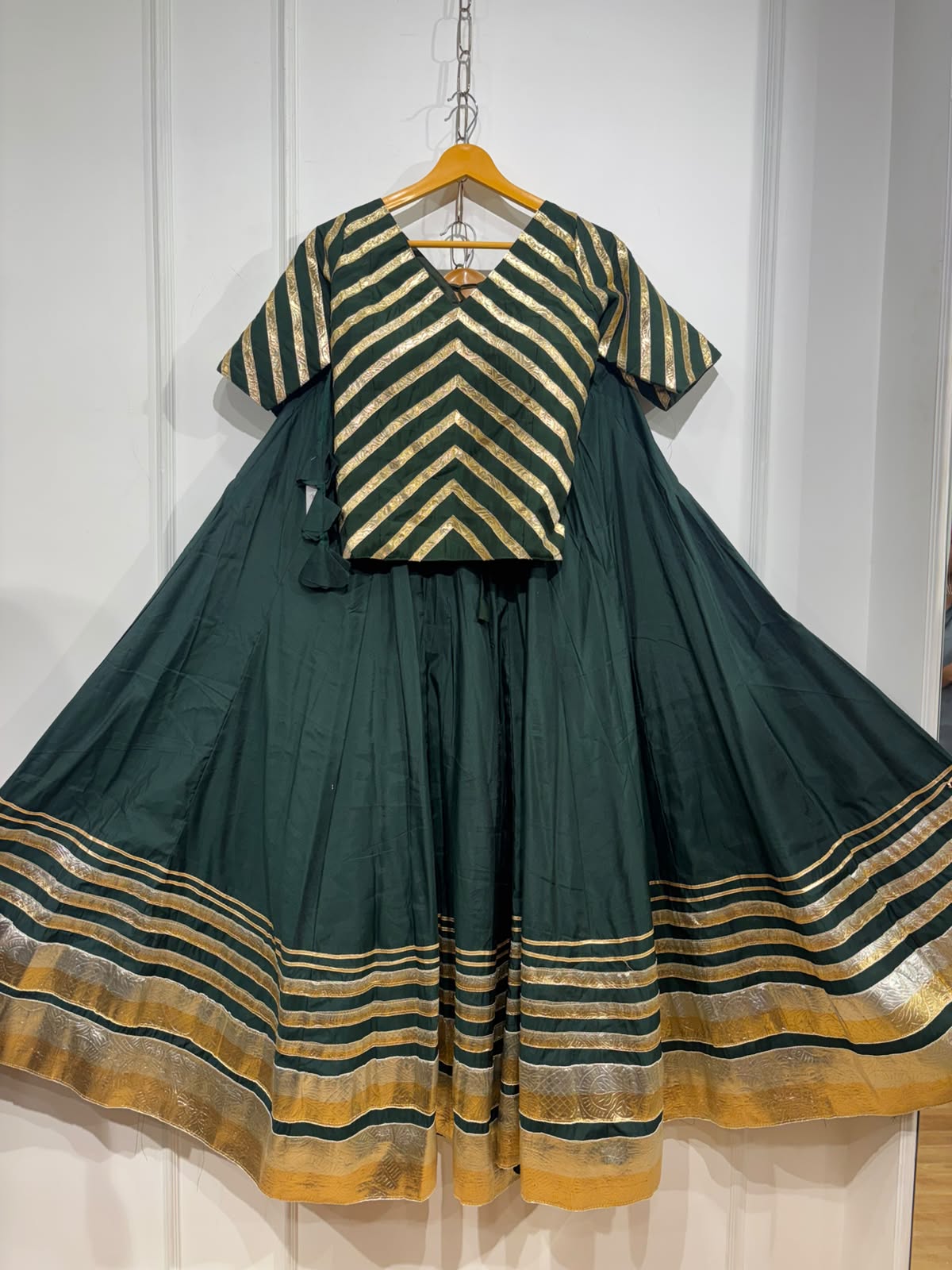 Roman silk lehenga and Blouse