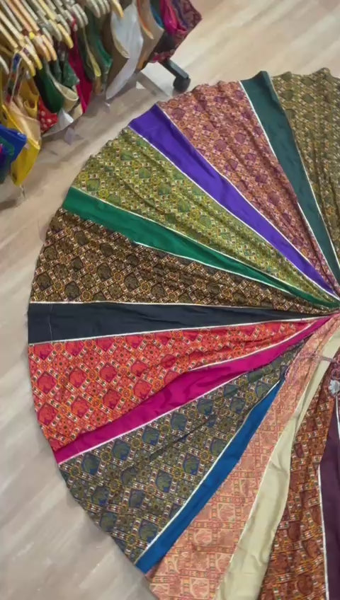 Cotton lehenga Gaman print (Video)