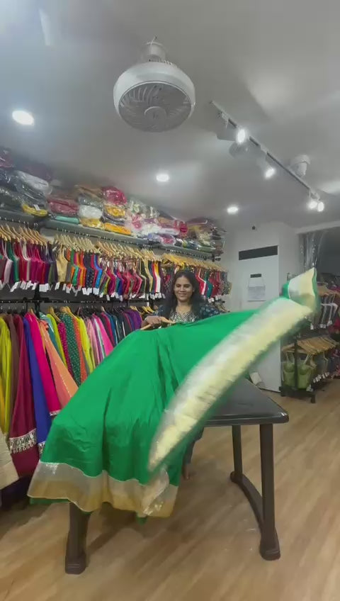 Green Lehenga | Lumpy border Blouse